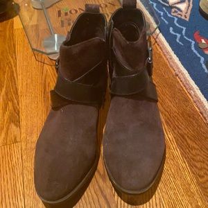 Used brown suede ankle boots